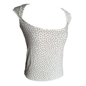 Brandy Melville White Floral Tank Top